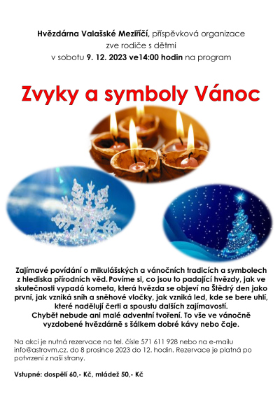 Zvyky a symboly Vánoc na hvězdárně