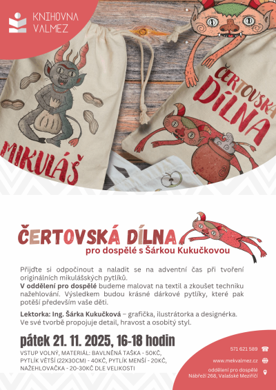 Knihovna • Kreativní laboratoř – Čertovská dílna s Šárkou Kukučkovou