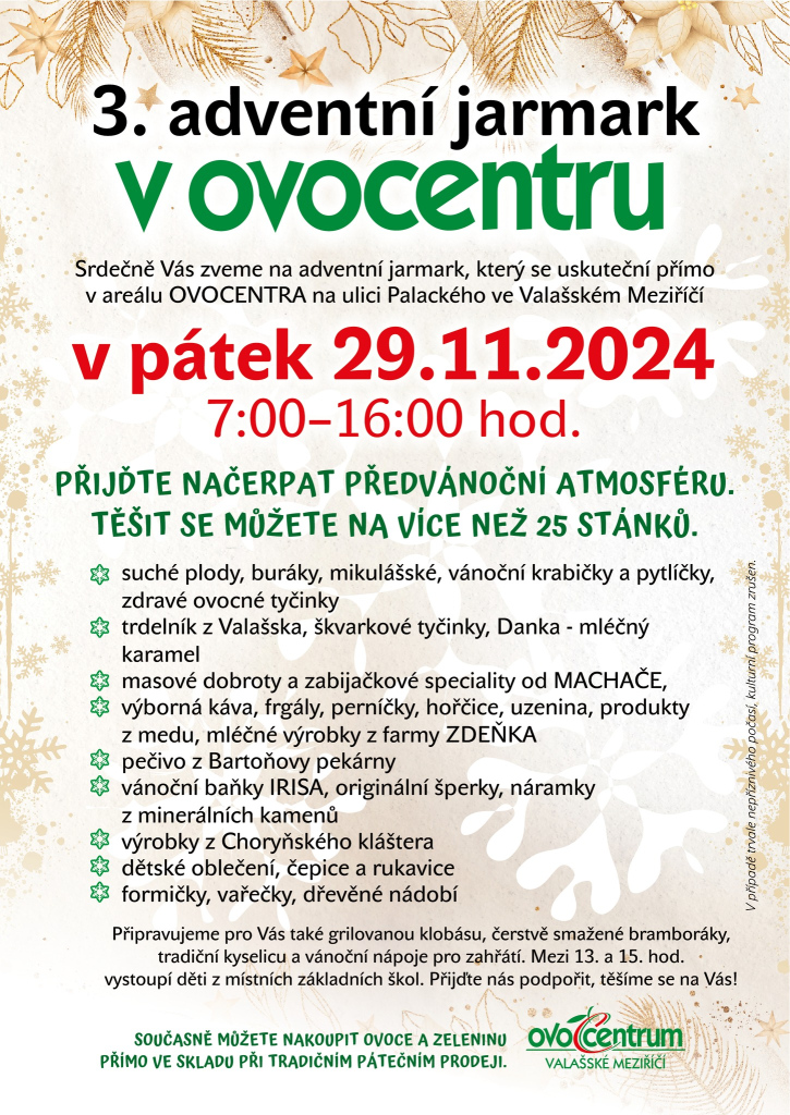 3. adventní jarmark v Ovocentru