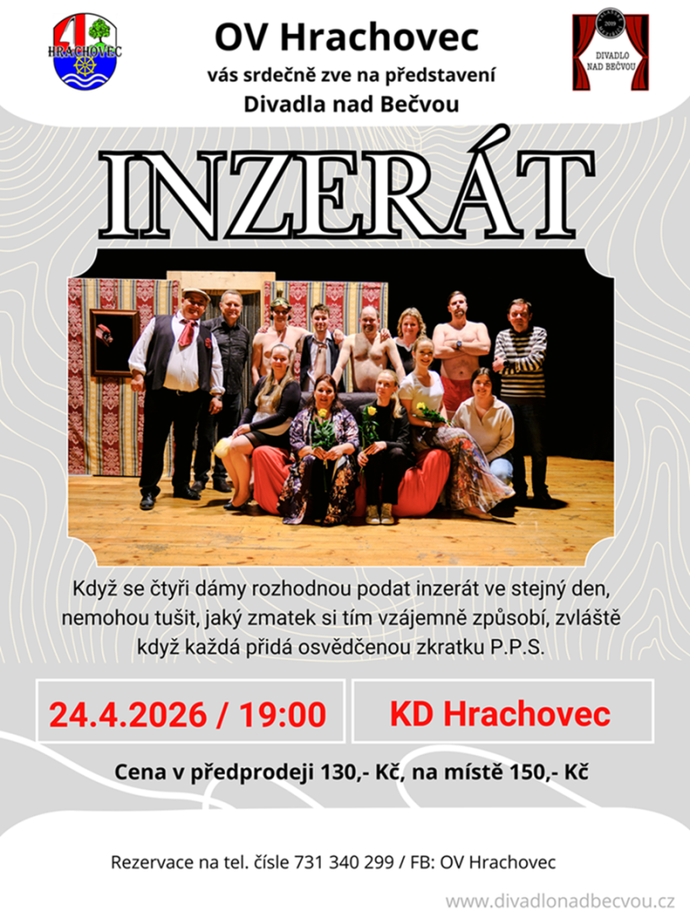 Divadelní představení "Inzerát" v Hrachovci