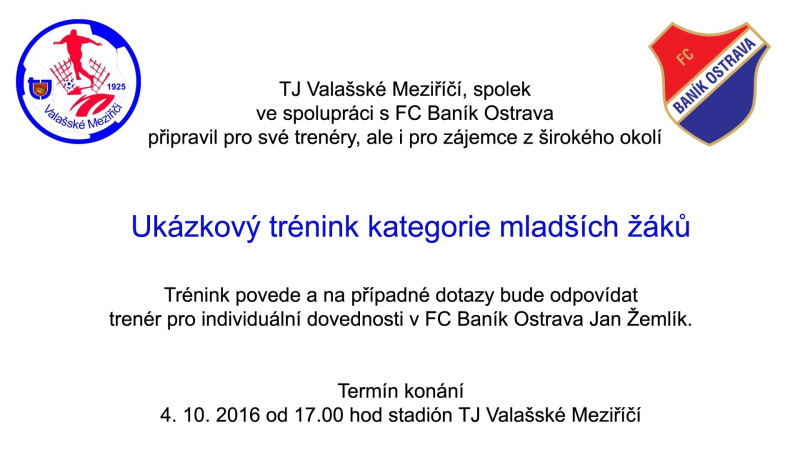 Ukázkový trénink kategorie mladších žáků
