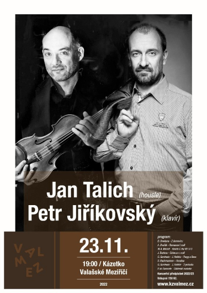 Jan Talich (housle) a Petr Jiříkovský (klavír)